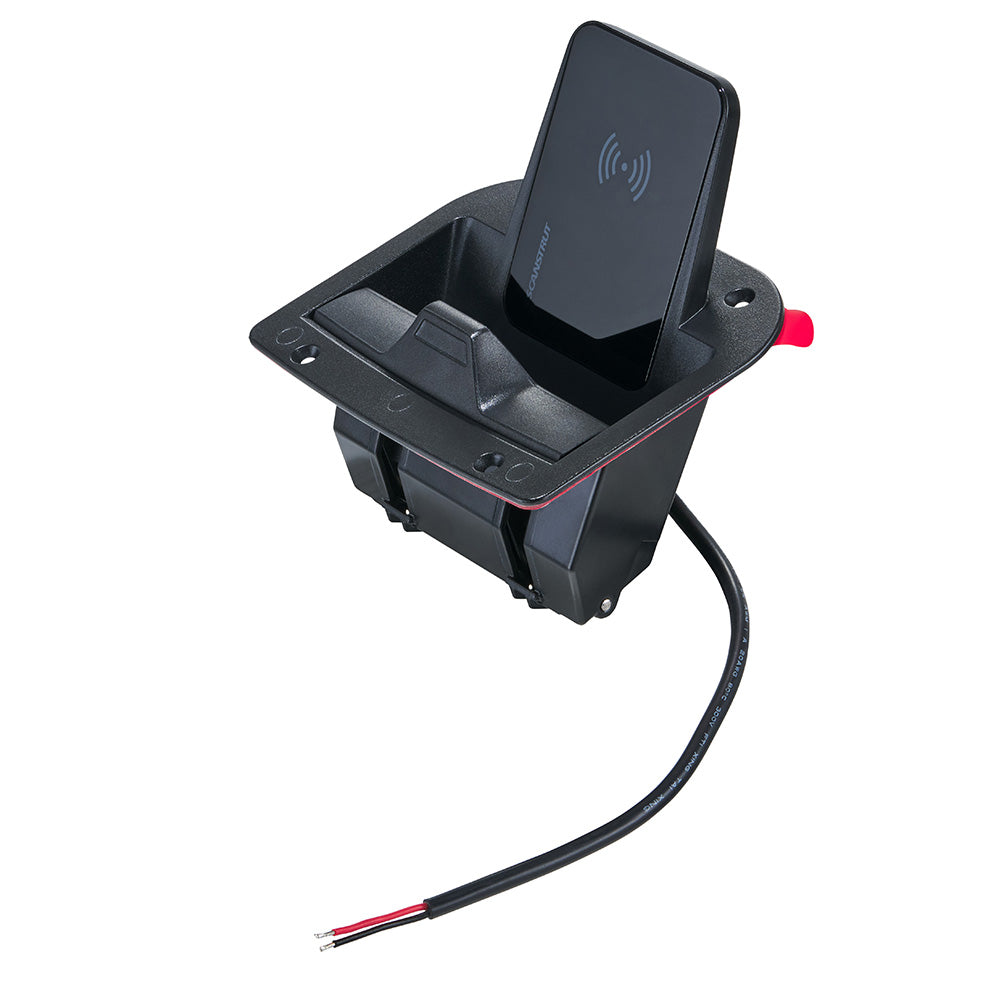 Scanstrut Aura 10W magnetic wireless charger accessory for 12V/24V boats, with sleek design and magnetic mount for easy device charging.