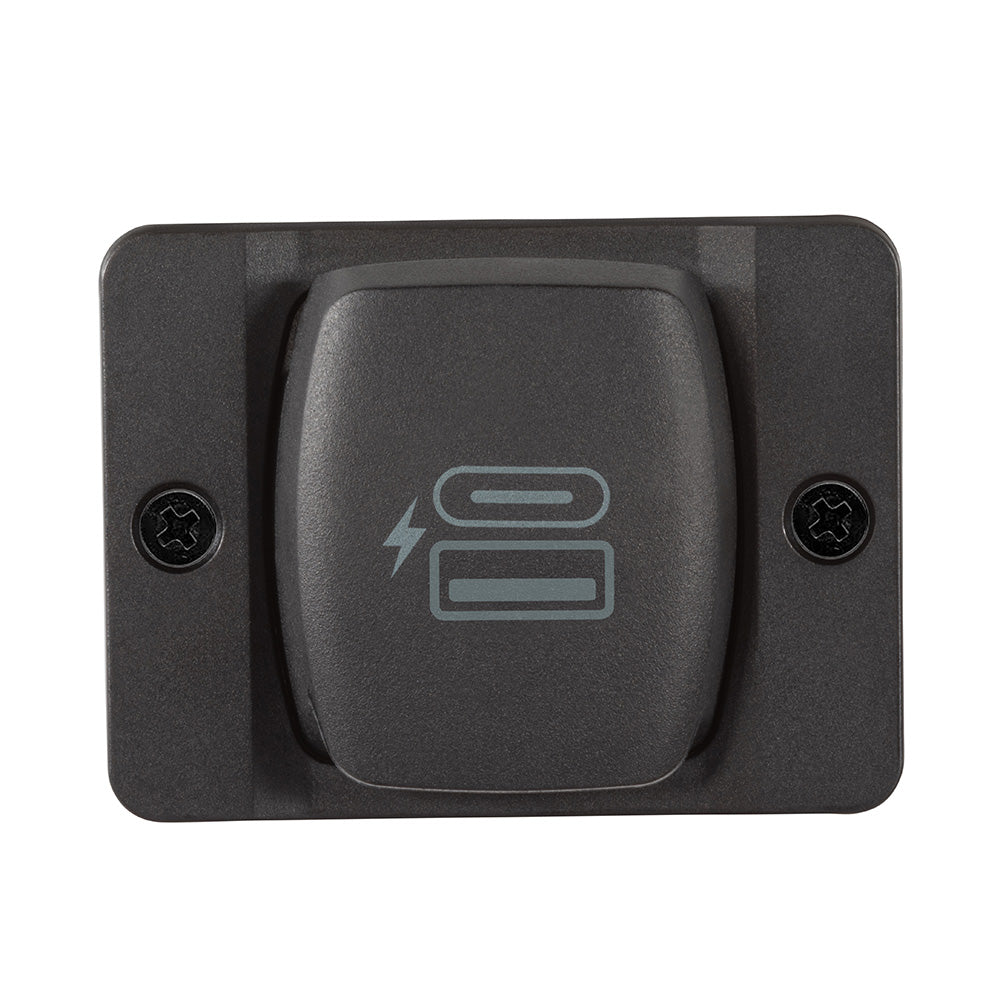 Scanstrut Flip Pro Plus fast charge USB-A and USB-C socket accessory for marine and outdoor devices.