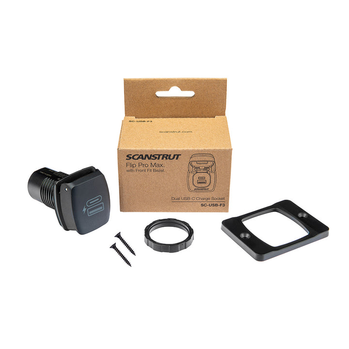 Scanstrut Flip Pro Plus fast charge USB-A and USB-C socket accessory for versatile device charging.