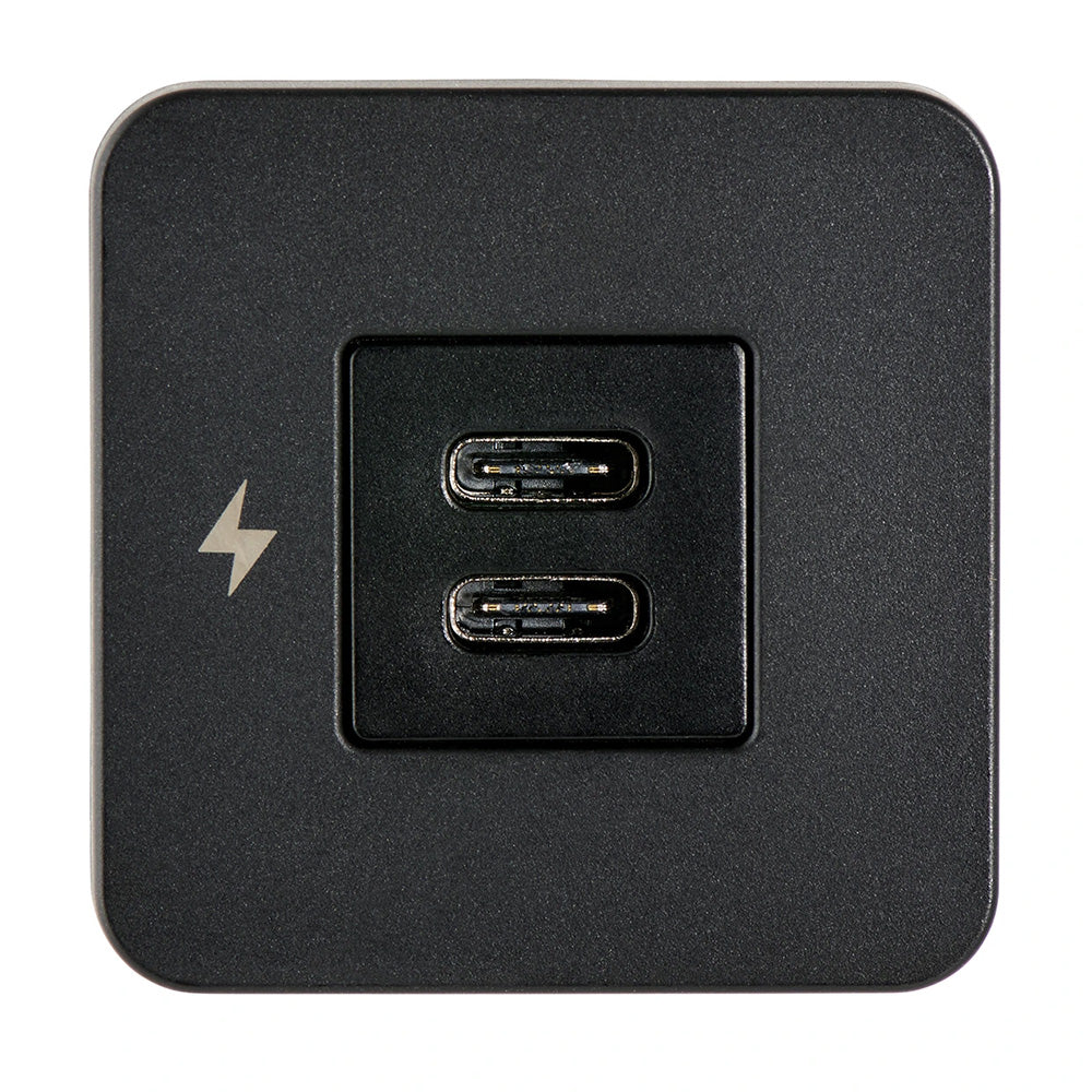 Scanstrut TILE USB-C interior charging socket with 12/24V black bezel, marine accessories for convenient device charging.