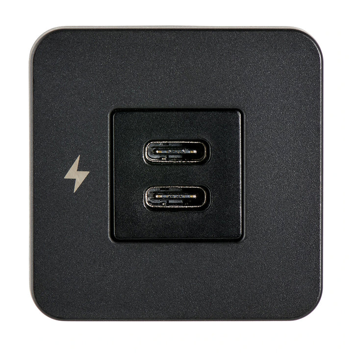 Scanstrut TILE USB-C interior charging socket with 12/24V black bezel, marine accessories for convenient device charging.