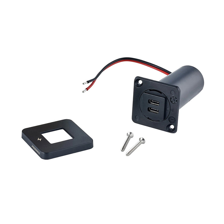 Scanstrut TILE USB-C interior charging socket with black bezel, 12/24V power accessory for marine or vehicle use.