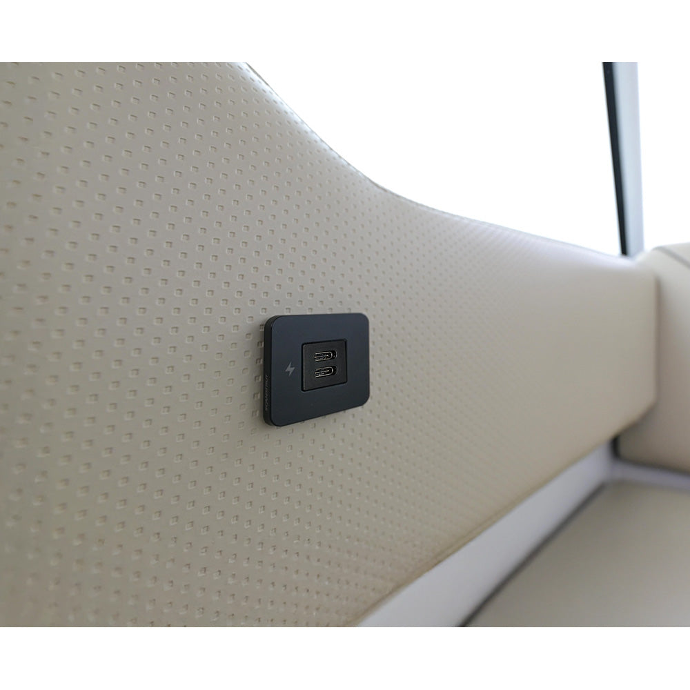 Scanstrut TILE USB-C interior charging socket with black bezel, 12/24V accessory for convenient device charging indoors.