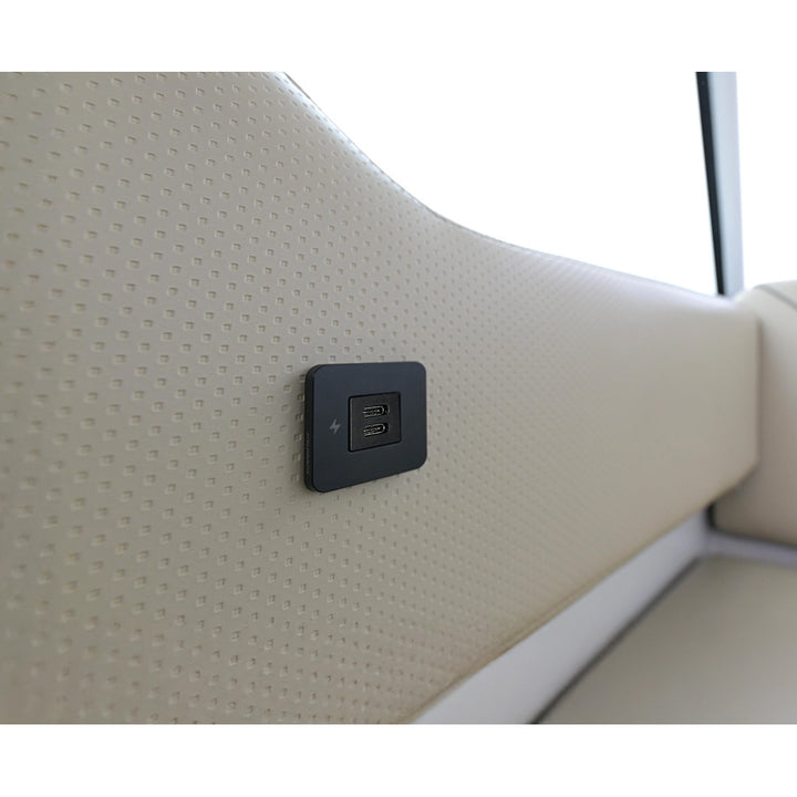 Scanstrut TILE USB-C interior charging socket with black bezel, 12/24V accessory for convenient device charging indoors.
