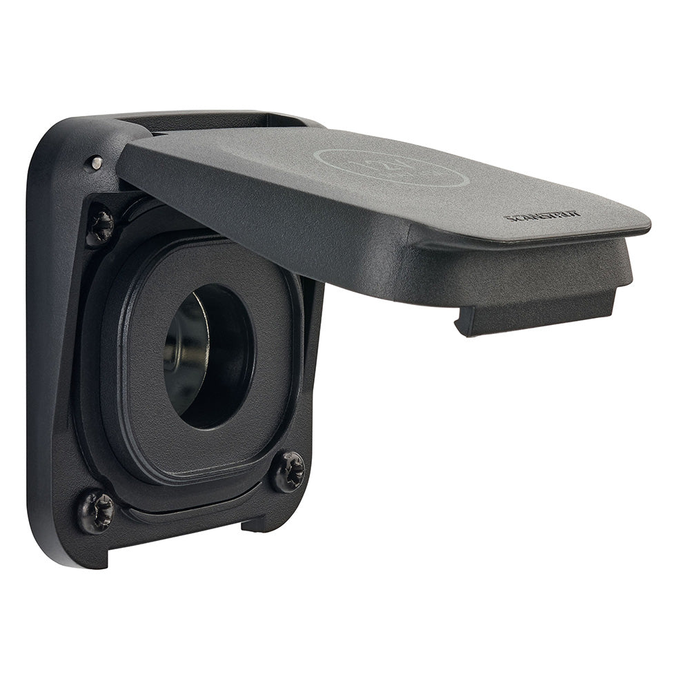 Scanstrut Ventura Series 12V Power Outlet accessory installed on marine equipment, featuring durable weatherproof design.