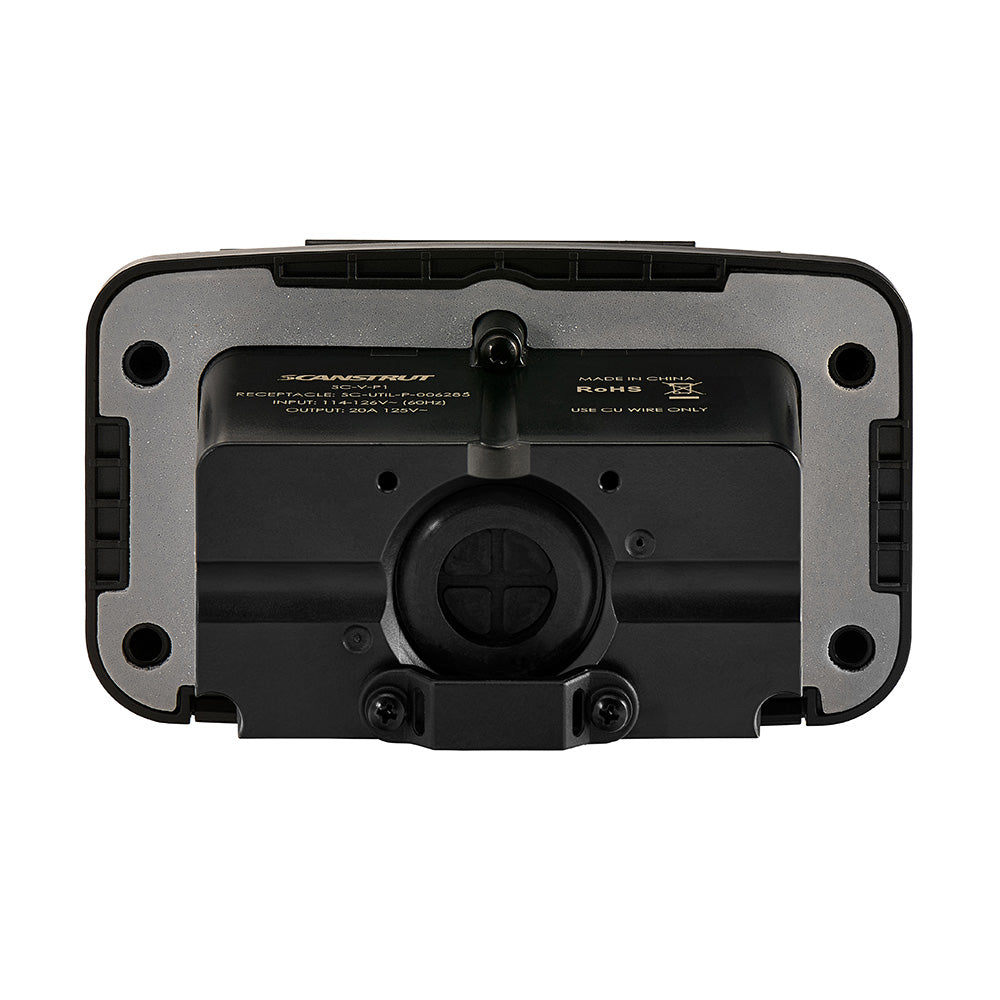 Scanstrut Ventura Series Dual AC Outlet 125V 20A, marine accessory with two power outlets, durable waterproof design for boats.