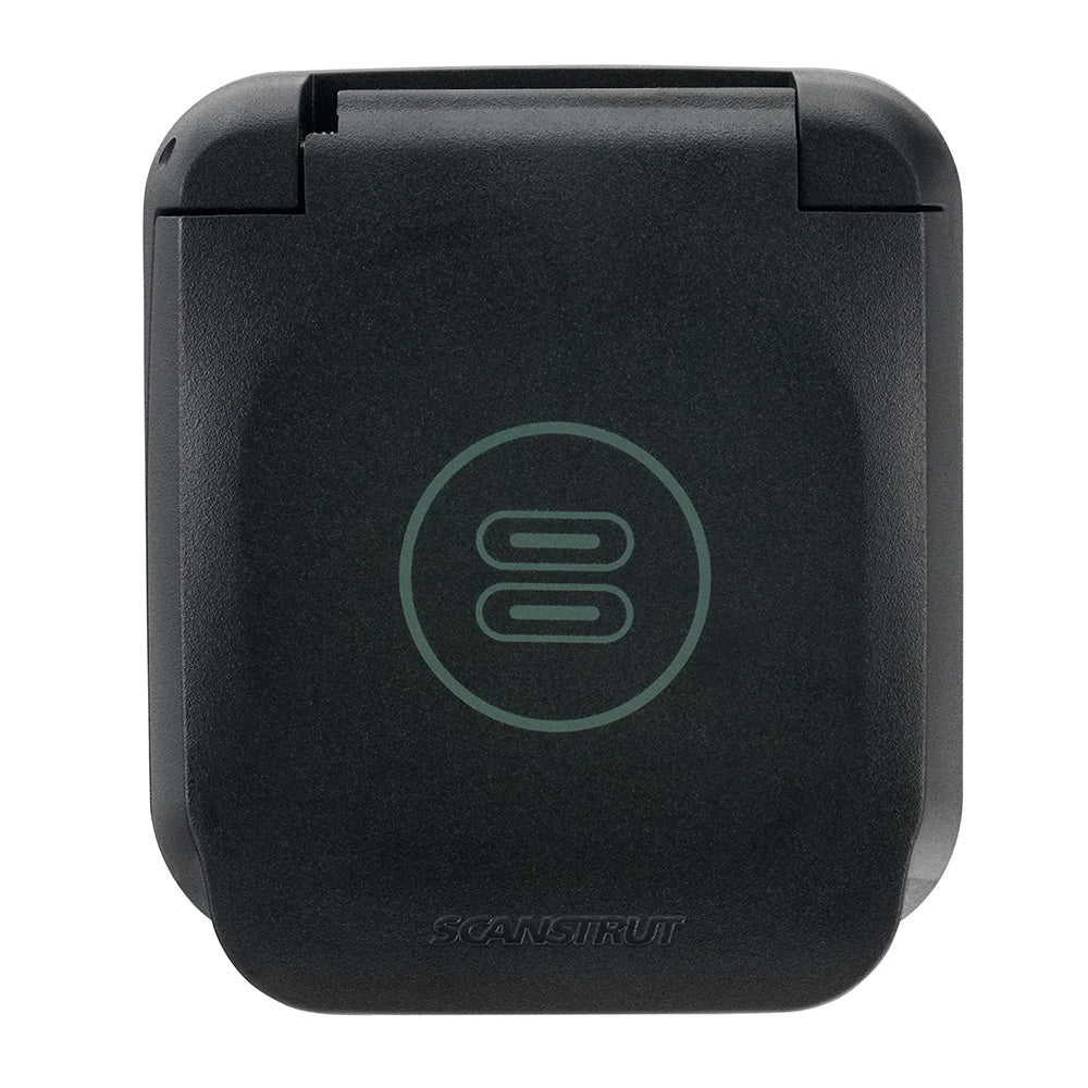 Scanstrut Ventura Series Dual USB-C Socket accessory for marine or vehicle use, with two USB-C ports for charging devices.