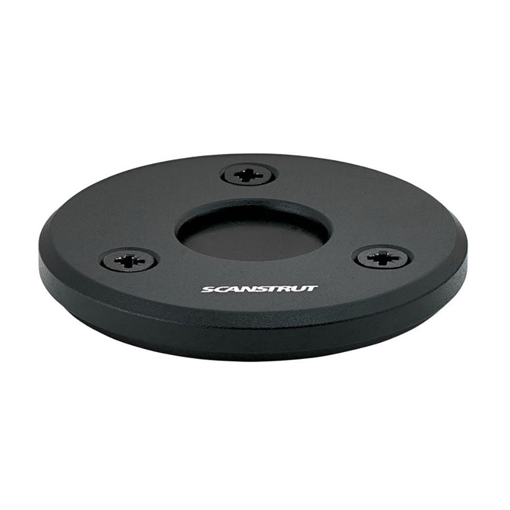 Scanstrut black anodized aluminum low-profile cable seal for wires 9-14mm and connectors up to 21mm, wire management solution.