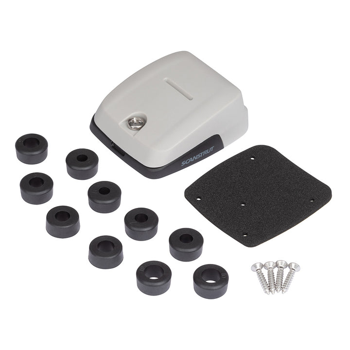 Scanstrut horizontal double-entry cable seal in grey for wire management, with multiple cable openings and secure sealing.