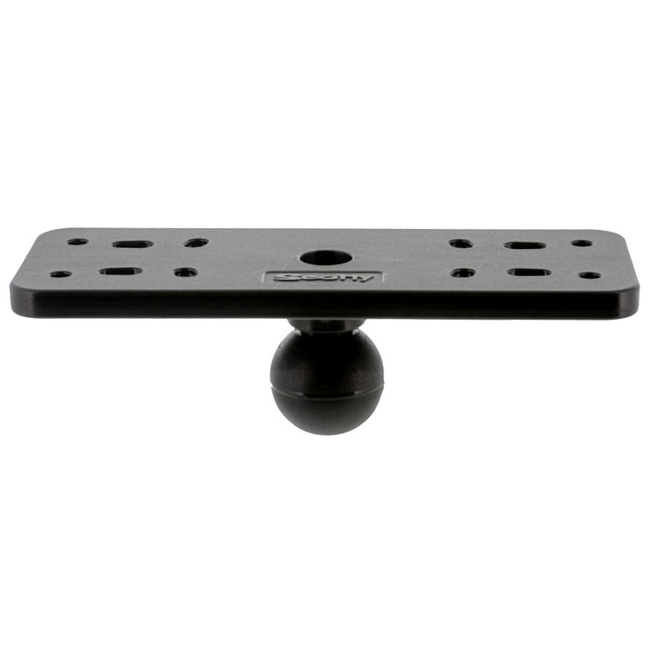 Scotty 165 1.5 Ball System Top Plate accessory for fishing rod setups, featuring durable metal construction and mounting holes.