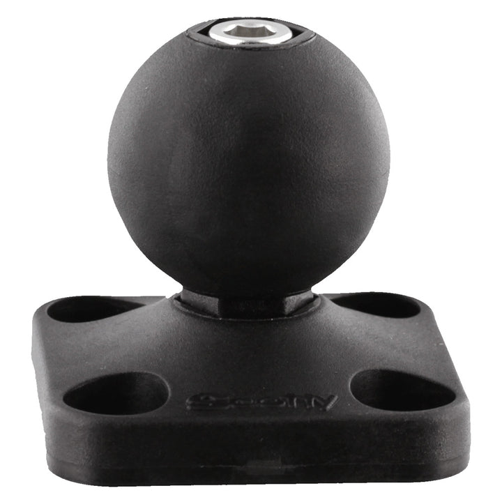 Scotty 166 1.5 Ball System Base accessory for fishing rod holders, featuring a durable black finish and mounting platform.