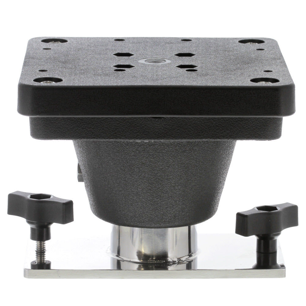 Scotty 2650 Downrigger Track Mount for boat fishing, showing sturdy metal construction and mounting components for accessories.