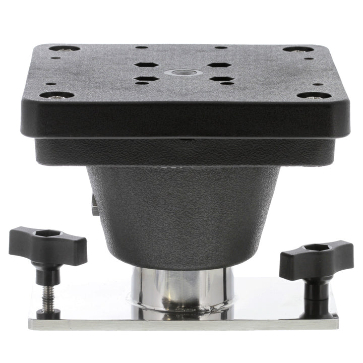 Scotty 2650 Downrigger Track Mount for boat fishing, showing sturdy metal construction and mounting components for accessories.