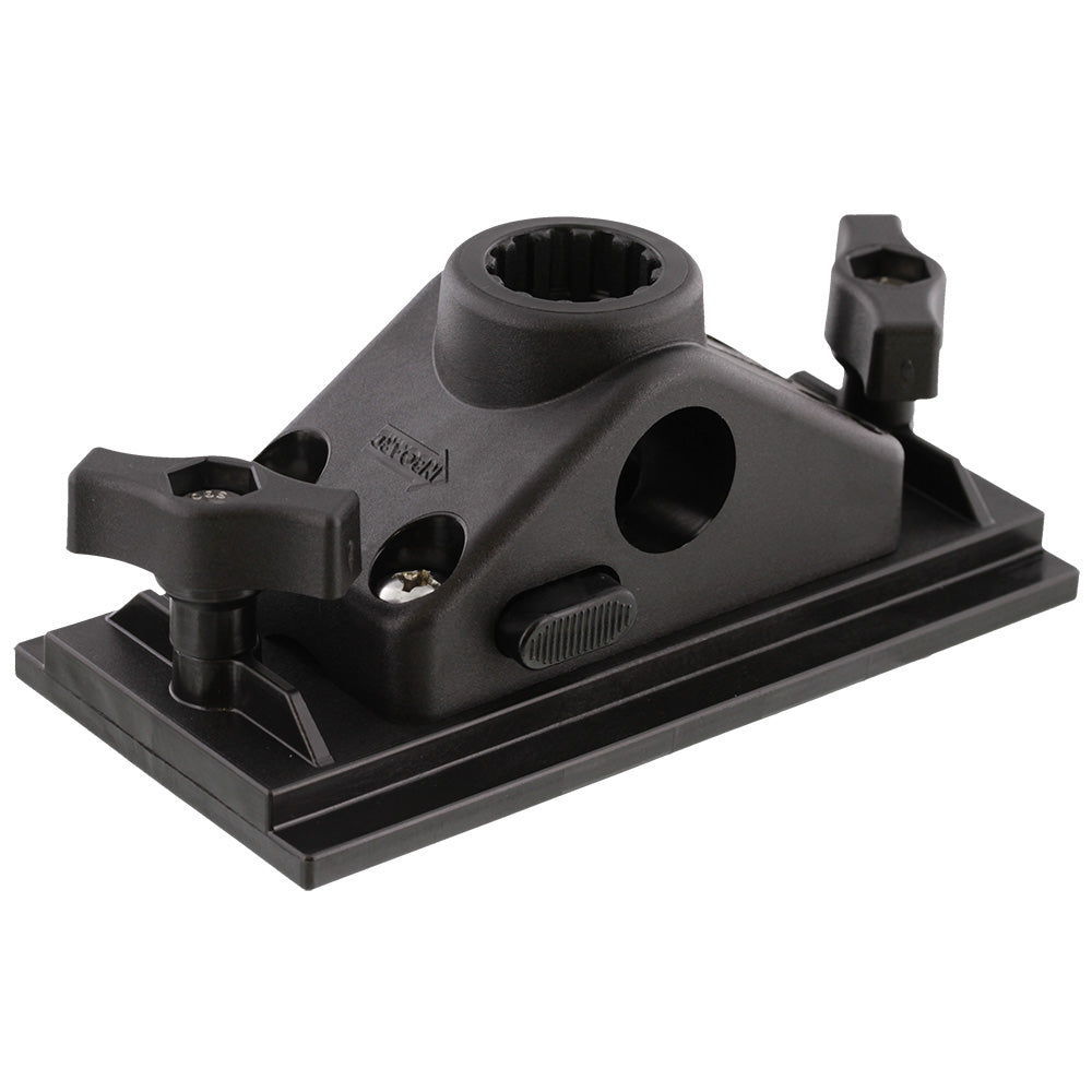 Scotty 340L Nylon Track Adapter for rod holder accessories, black plastic with mounting components.