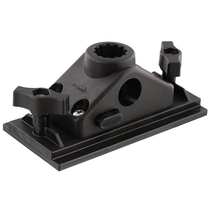 Scotty 340L Nylon Track Adapter for rod holder accessories, black plastic with mounting components.