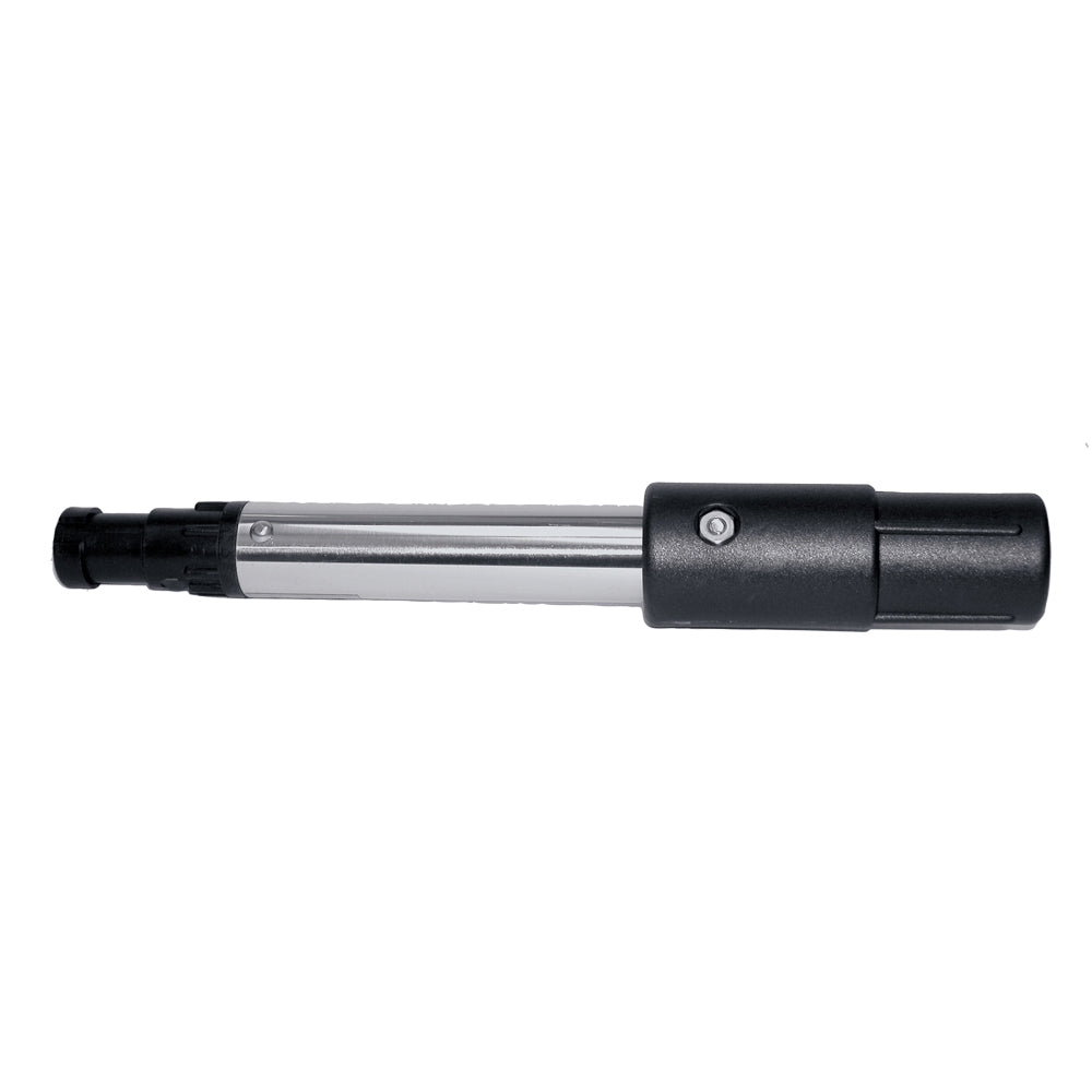 Scotty 254 rod holder height extender with stainless steel shaft, shown mounted on fishing boat, adjustable for optimal rod positioning.