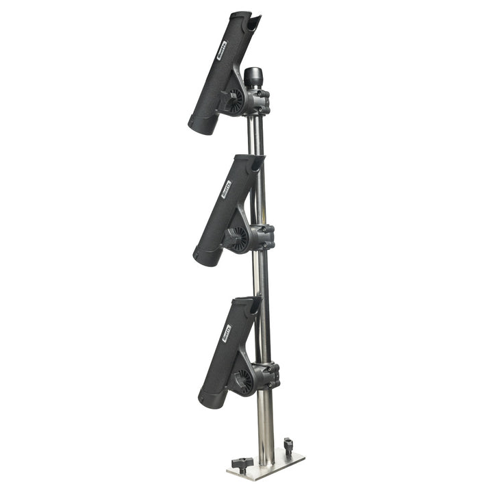 Scotty 333 Track Mounted Rod Tree with Rodmaster II Rod Holders for fishing rods, featuring sturdy mounting and adjustable holder arms.