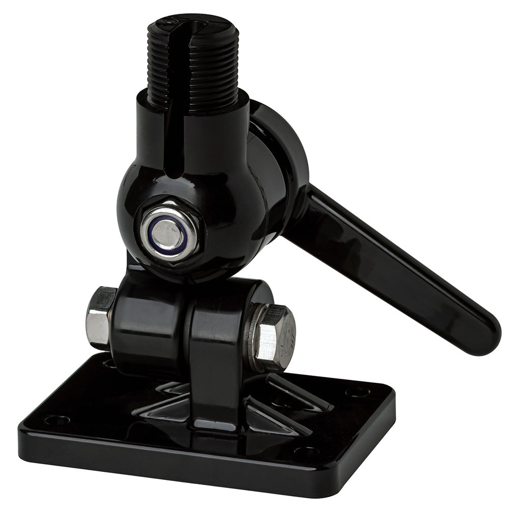 Black Scout Four-Way Nylon Ratchet Mount for antennas, durable and versatile for mounting antennas securely.