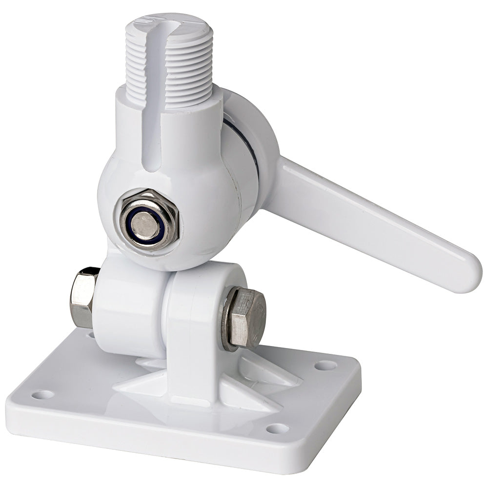 Scout Four-Way Nylon Ratchet Mount in white, an antenna mount accessory designed for secure and versatile installation.