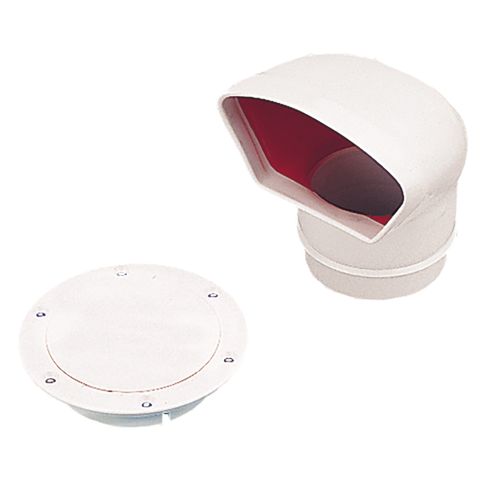 Sea-Dog low profile cowl vent and snap-on deck plate made of dip molded PVC, designed as boat accessories.