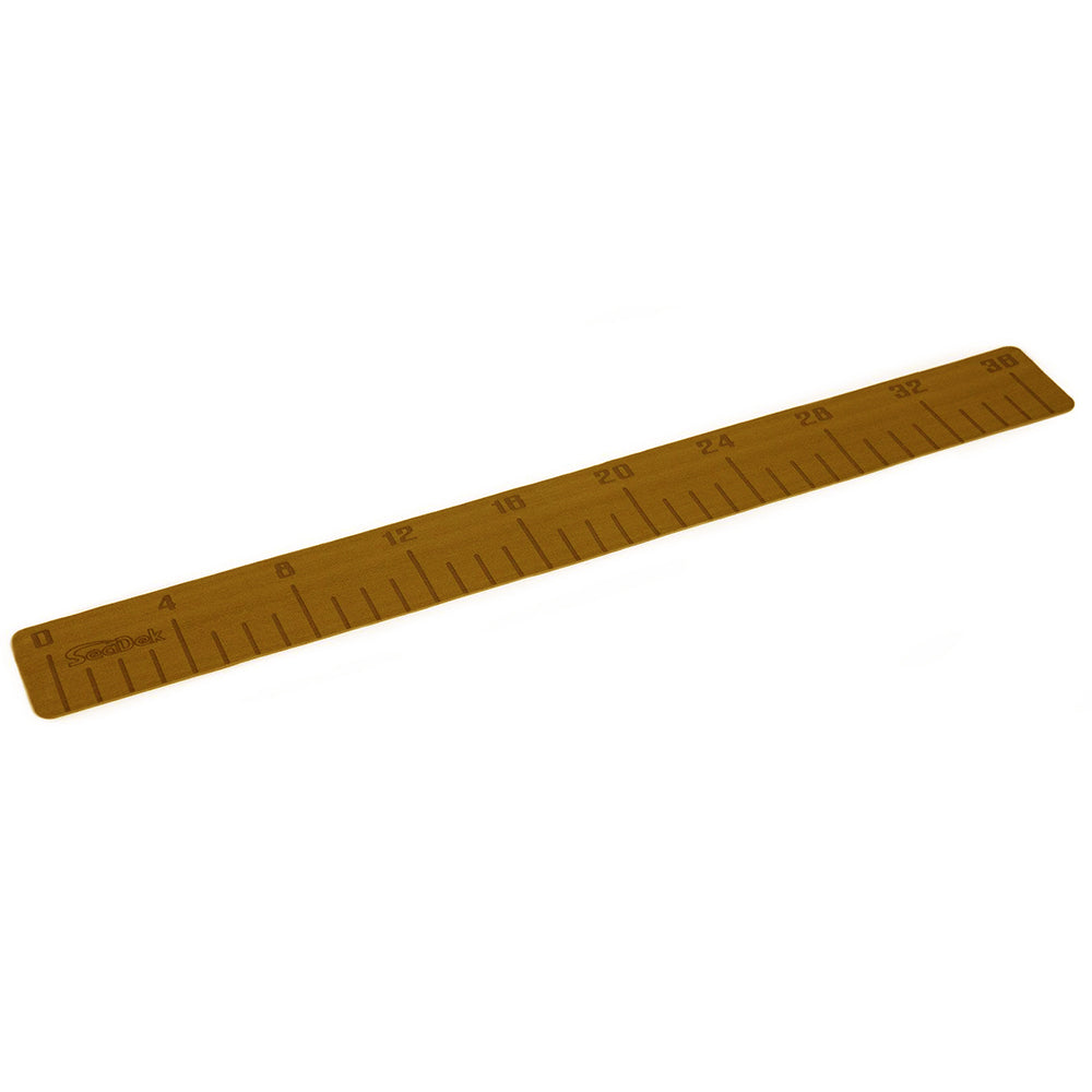 SeaDek 36-inch fish ruler in mocha brushed finish with SeaDek logo, designed for boat deck or galley use