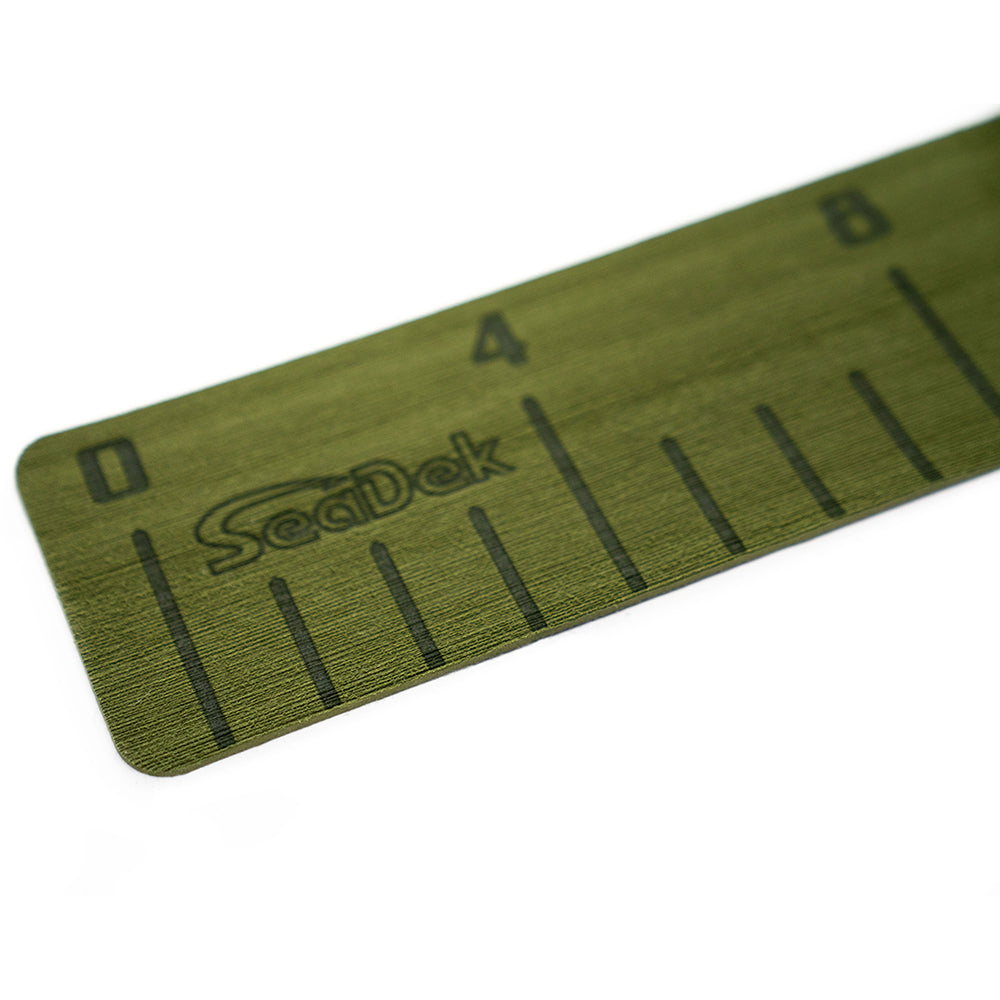 SeaDek 36-inch Olive Green Fish Ruler with SeaDek logo for boat deck or galley use, made of durable, slip-resistant material.