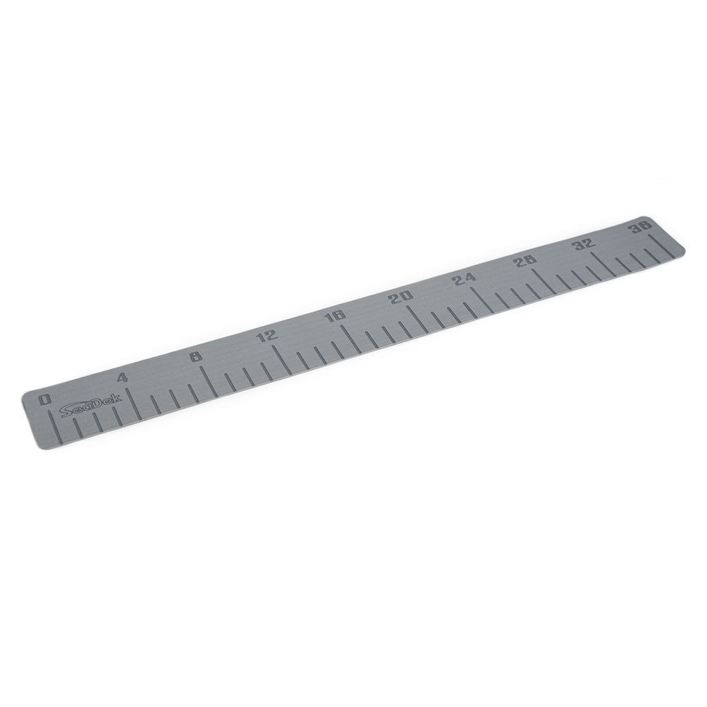 SeaDek 36-inch fish ruler in Storm Grey with SeaDek logo, designed for boat deck and galley use.