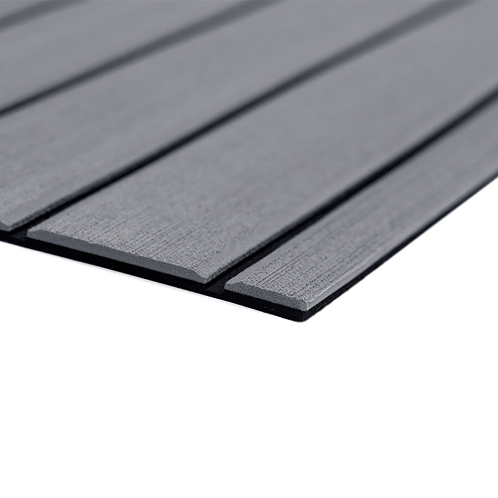 SeaDek 40x80-inch 6mm teak full sheet with brushed storm grey and black texture for boat deck or galley flooring.