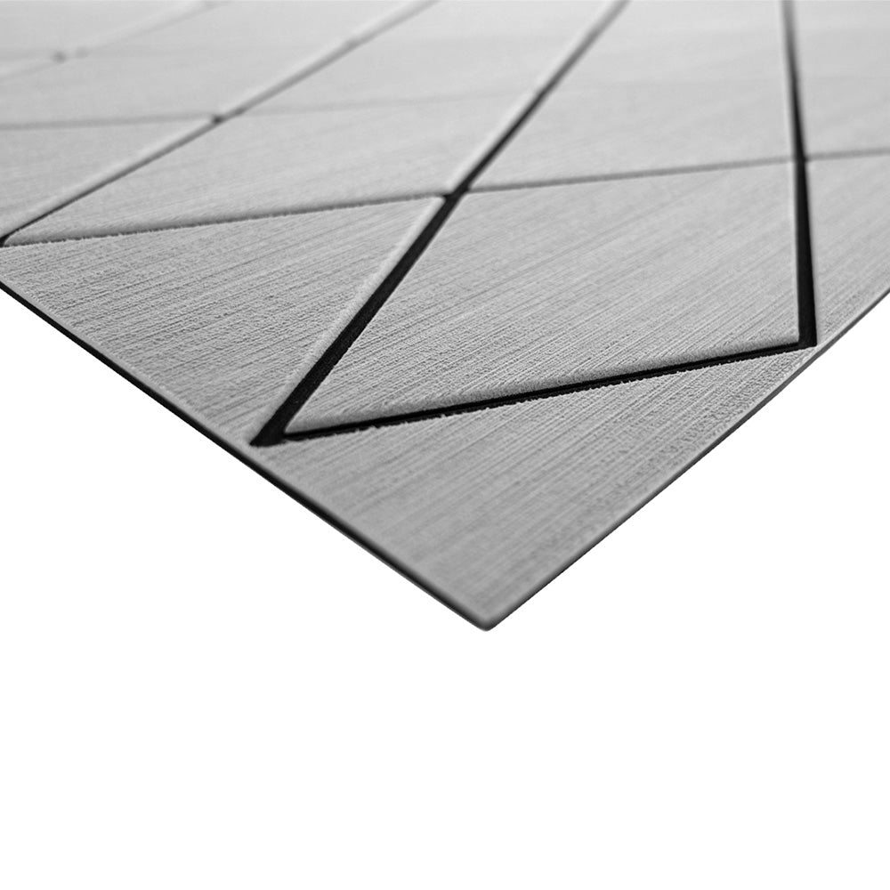 SeaDek 40x80 inch two-color diamond textured deck sheet in Storm Grey and Black, 6mm thickness for boat deck or galley use.