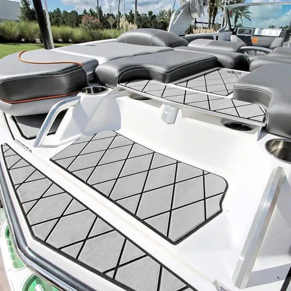 SeaDek 40x80-inch two-color diamond full sheet for boat deck or galley, brushed Storm Grey and Black textured surface.