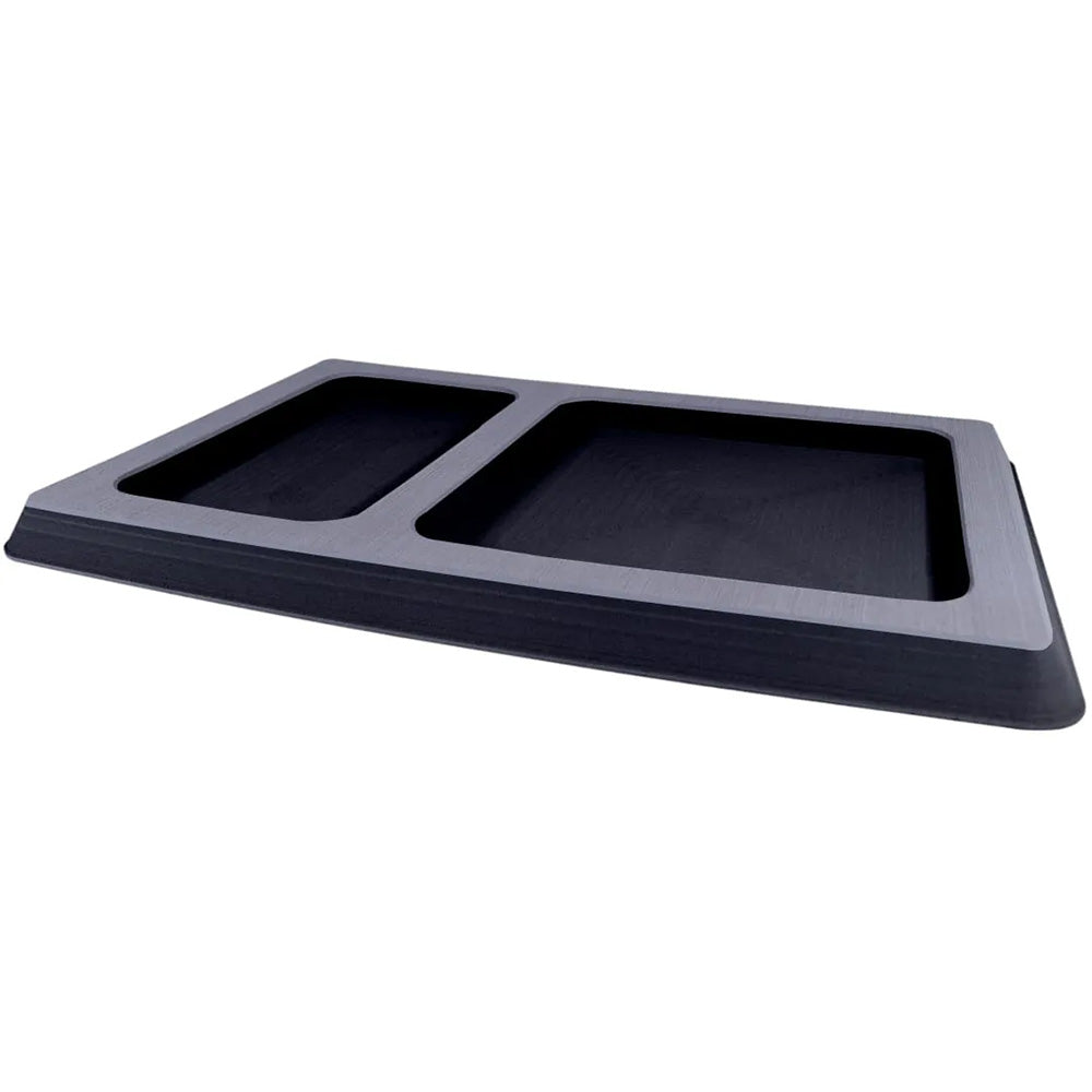 SeaDek Combo Dash Pocket for boat deck and galley, Storm Grey and Black, made by SeaDek with textured cushioning and storage compartments.