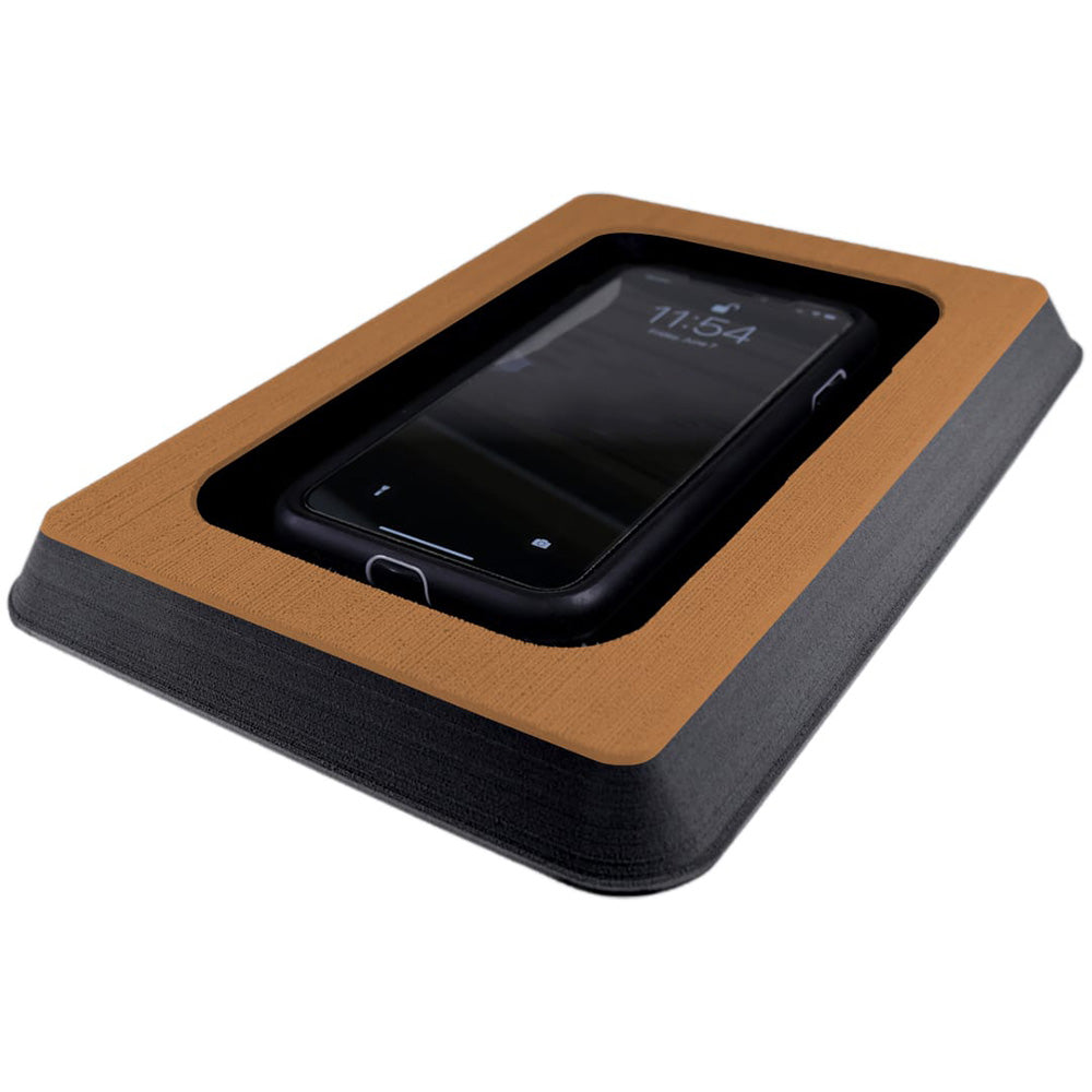 SeaDek single cell phone dash pocket in Mocha and Black, designed for boat deck or galley storage, by SeaDek.
