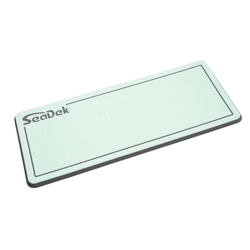 SeaDek Small Helm Pad in Seafoam Green and Storm Grey, marine deck or galley cushion with textured surface.