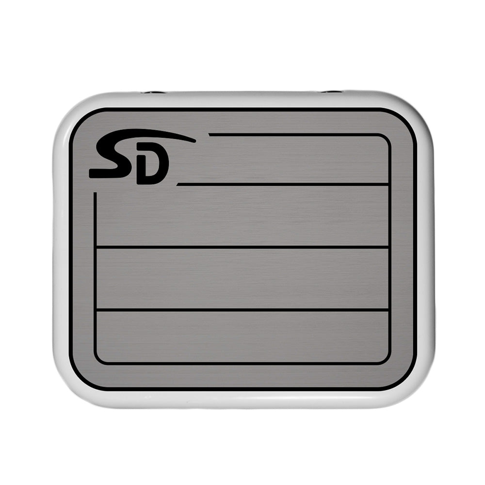 SeaDek YETI Roadie 24 Teak Cooler Pad in Storm Grey and Black, 6mm thick, designed for deck and galley surfaces.