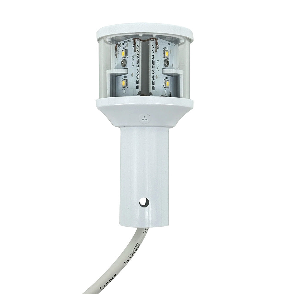 Seaview 12V C5 Certified Round 3nm LED Combo Masthead Navigation Light in white, designed for marine vessels, all-round illumination.