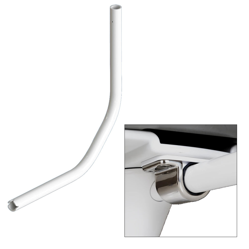 Seaview 1-1/4-inch Light Bar radar mount for closed dome radar, with LTB top, shown on a marine vessel.