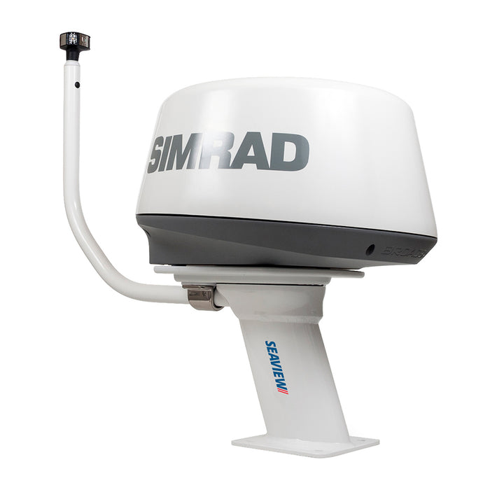 Seaview 10-inch modular radar and TV mount with 7x7 base plate and top plate, designed for secure installation.