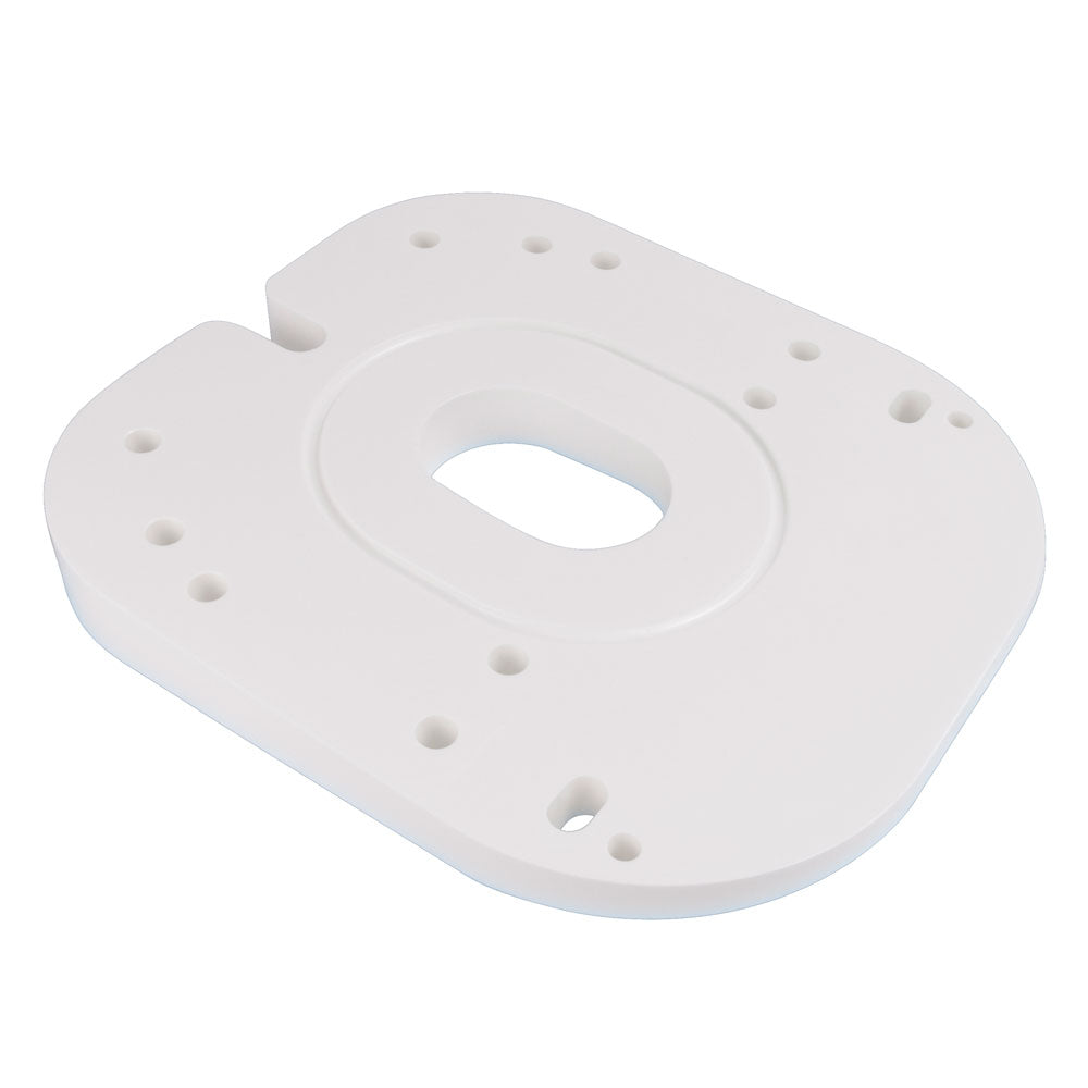 Seaview 4-degree wedge for closed dome radars, white, compatible with 18-24 inch radar mounts, in a product image.