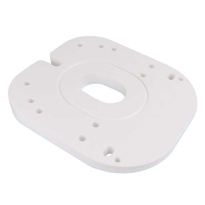 Seaview 4-degree wedge for closed dome radars, white, compatible with 18-24 inch radar mounts, in a product image.