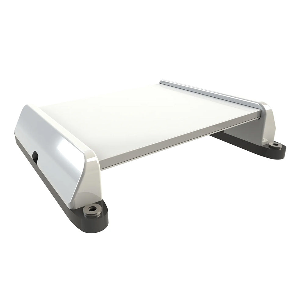 Seaview APEX surface mount for Starlink Mini, white radar and TV mount, shown installed on a wall for seamless satellite setup.
