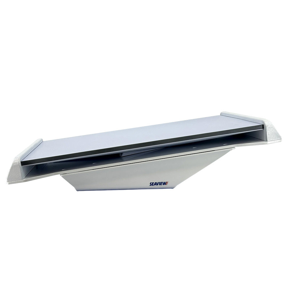 Seaview Gen 3 Standard Starlink antenna mount with 8-degree wedge base, white radar and TV mount for satellite antennas.