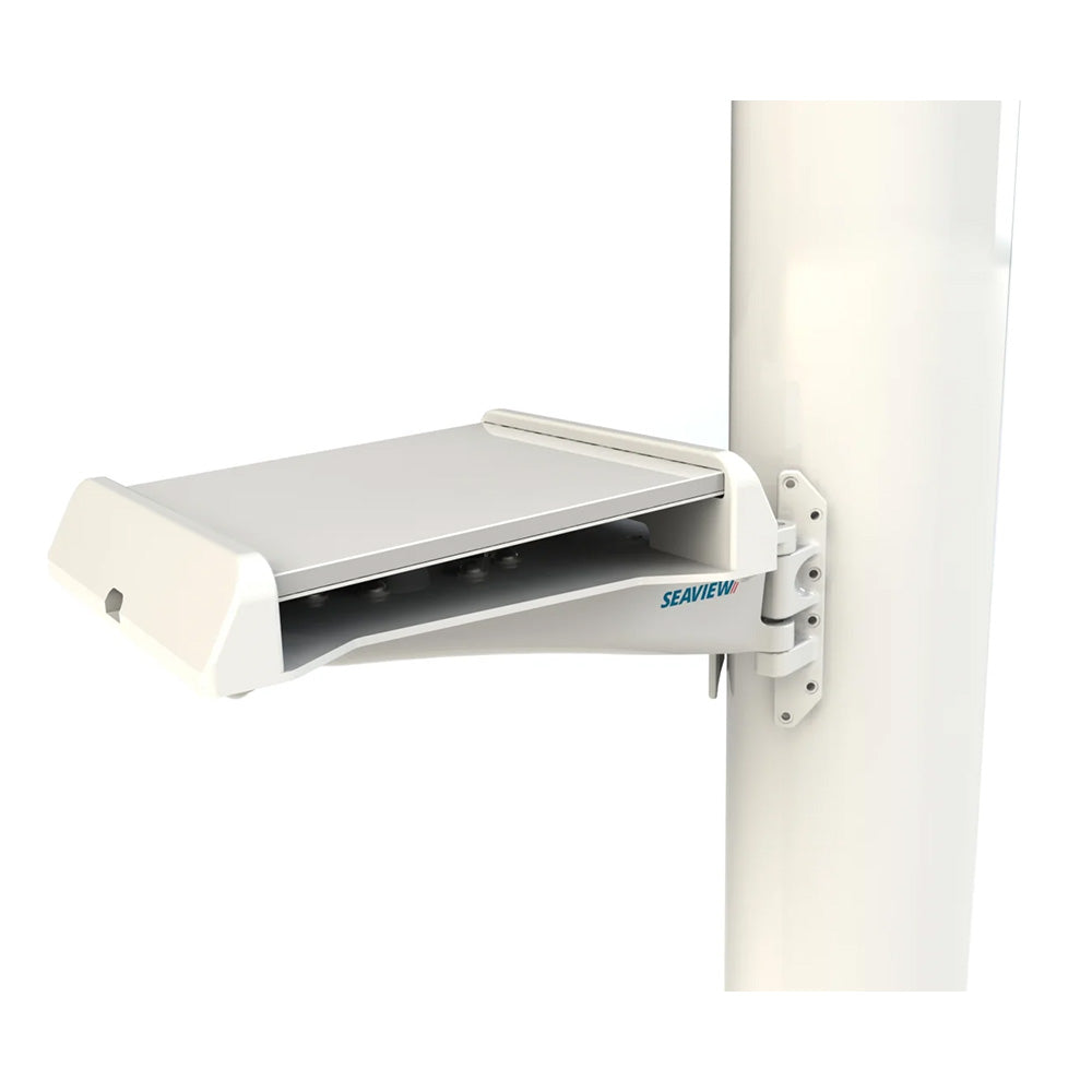 Seaview Mast Mount for Starlink Mini, radar and TV mount, black metal bracket designed for outdoor satellite dish installation
