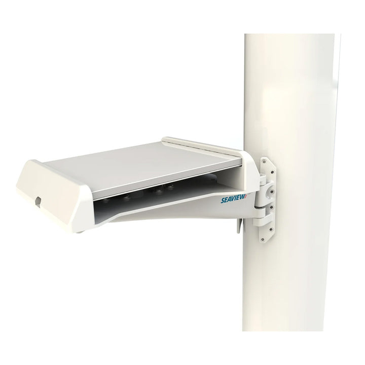 Seaview Mast Mount for Starlink Mini, radar and TV mount, black metal bracket designed for outdoor satellite dish installation