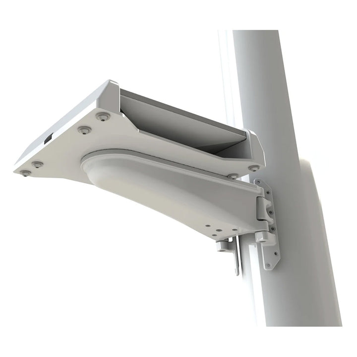 Seaview Mast Mount for Starlink Mini, radar and TV mount, sturdy black metal bracket for outdoor satellite installation.