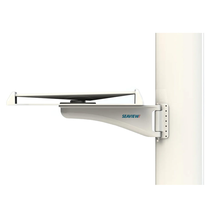 Seaview Mast Mount for Starlink Standard Gen 3 Antenna, radar and TV mount for secure outdoor installation, black metal construction.