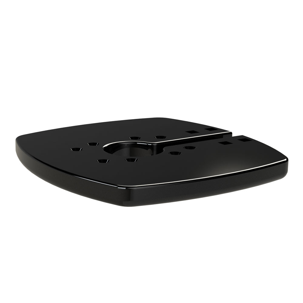 Seaview Modular Plate for most closed domes and open arrays, black radar and TV mount, suitable for marine or communication setups.