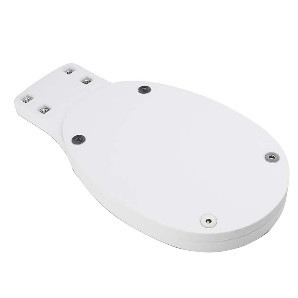Seaview modular plate for searchlights and thermal cameras on radar/TV mounts, compatible with M1 or M2 ends, used for maritime equipment.