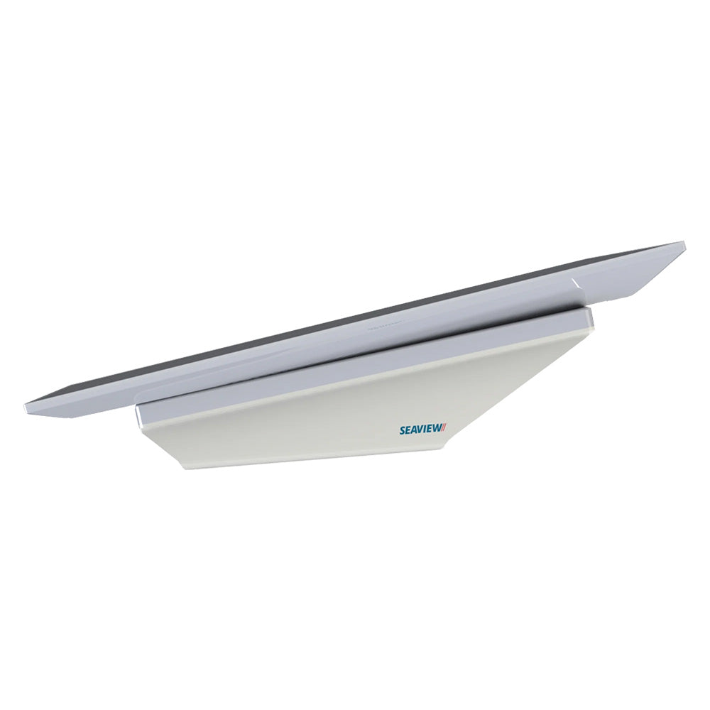 Seaview Performance Gen 3 Starlink antenna mount with 8-degree wedge base, white radar/TV mount for satellite antennas.