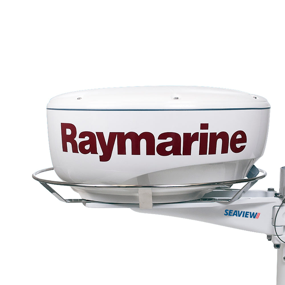 Seaview stainless steel guard for 12-20 inch radar or TV mounts, providing protection and support for marine electronics.