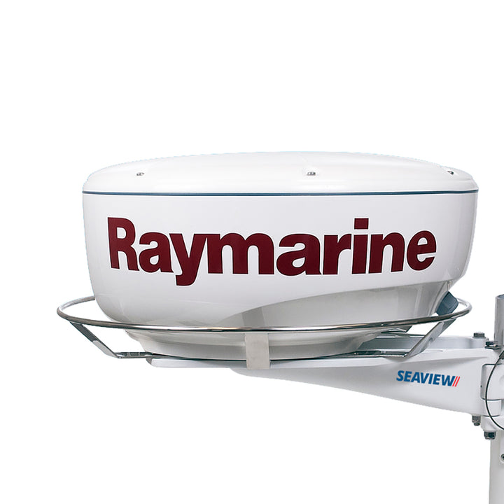 Seaview stainless steel guard for 12-20 inch radar or TV mounts, providing protection and support for marine electronics.